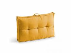 Coussin palette dossier polyester jaune 60 x 40 x 12