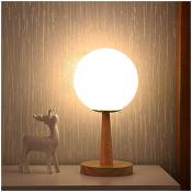 Groofoo - Lampe de Table Pied en bambou,Lampe de Chevet Dimmable extensible led blanc chaud/blanc H28cm