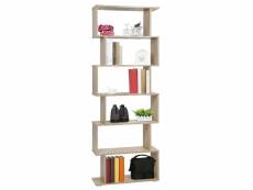 Hombuy® étagère à livres/meuble de bibliotheque 6 étage-chêne 70×24×190,5cm