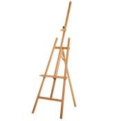 HOMCOM Chevalet d'artiste Chevalet de plancher en bois sur pieds inclinaison et hauteur réglable dim. 65L x 44l x 174-231H cm bois de hêtre clair