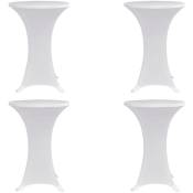 Housses élastiques de table ø 80 cm Blanc 4 pièces