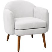 Johan fauteuil lounge fauteuil rembourré accoudoirs moderne blanc - Svita