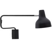 Lampe de bureau bras articulé orientable en métal noir avec interrupteur Compatible LED