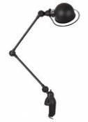Lampe de table Loft /Base étau - 2 bras articulés - H max 80 cm - Jieldé noir en métal