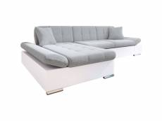 Livio - canapé d'angle - convertible avec coffre - 4 places - style contemporain - gauche - bestmobilier - blanc et gris