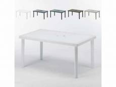 Lot 12 tables de jardin rectangulaire en polyrotin