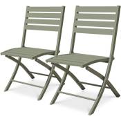 Marius - Lot de 2 chaises de jardin en aluminium vert kaki - city garden - Kaki