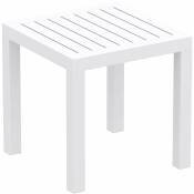 Petite table de jardin en plastique blanc résistante aux intempéries 45x45x45 cm