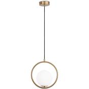 Privatefloor - Lampe de plafond à globe - Lampe suspendue dorée - Glum Doré - Verre, Laiton, Métal - Doré