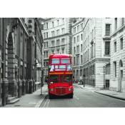 Sanders&sanders - Affiche Londres - 160 x 110 cm de gris et rouge