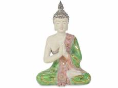 Statuette bouddha patiné aspect vieilli 35 cm