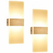 Swanew - 2X 6W LED Wall Light Indoor Wall Lamp Acrylic Wall Lighting for Living Room Staircase Hallway,Warm White