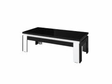 Table basse design lina coloris noir et blanc brillant