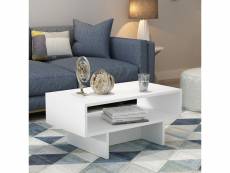 Table basse mjölby avec espace de rangement 37 x 80 x 45 cm blanc [en.casa]