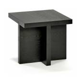 Table d'appoint carrée en chêne noire 45 x 45 cm
