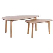 Tables basses gigognes scandinaves bois clair chêne (lot de 2) artik - Chêne clair