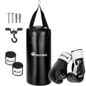 Tectake - Ensemble sac de boxe avec accessoires Rempli, à suspendre - noir