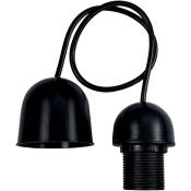 Tibelec - Monture plastique équipée E27 noire - D.70MM - noir