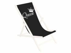 Toile de rechange 131x44 cm, tissu de remplacement de fauteuil de plage, chaise longue pliante en bois motif black queen [119]