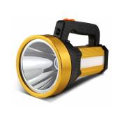 Torche led Torche Rechargeable Étanche IPX4 Portable Camping Light 10000mAH Camping Light Handheld Spotlight (Or)