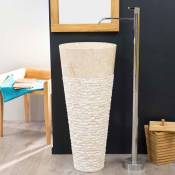 Wanda Collection - Vasque sur pied conique en marbre Florence crème - Crème