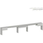 Web Furniture - Banc pour table à manger console extensible 66-290cm Pratika b Couleur: Blanc Shabby