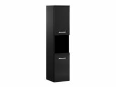 Armoire de rangement de montreal hauteur 131 cm noir brillant - meuble de rangement haut placard armoire colonne
