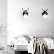 Axhup - Lot de 2 Applique Murale Design Contemporain E27 Luminaire Forme Cerf Lampe de Mur Luminaire Eclairage Noir