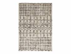 Berbere tribal - tapis 100% coton recyclé motifs berbères écru naturel 120x170