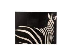 Cadre rectangulaire zebre cuir noir-blanc - l 120 x