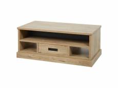 Cedra - table basse industrielle 1 tiroir 3 niches