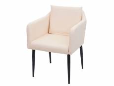 Chaise de salle à manger hwc-h93, chaise de cuisine chaise longue ~ similicuir crème-beige