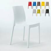 Chaise en polypropylène empilable Salle à Manger café bar Rome Grand Soleil Couleur: Blanc