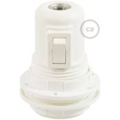 Creative Cables - Kit douille E27 en thermoplastique avec écrou double bague pour abat-jour et interrupteur Blanc - Blanc