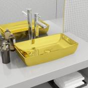Design In - Lavabo - Lavabo Vasque pour salle de bain Moderne, Lave Main 71 x 38 x 13,5 cm Céramique Doré vidaXL
