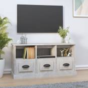 Design In - Meuble tv - Armoire de tv Banc tv pour Salon gris béton 100x35x50 cm bois d'ingénierie -FR69008