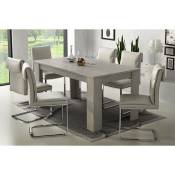 Dmora - Table de salle à manger extensible, Console extensible, Table moderne avec rallonges, 160 / 220x88h80 cm, Couleur ciment, avec emballage
