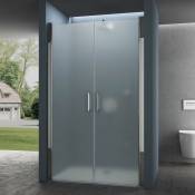 Double portes de douche à l'italienne opaque 95x195cm