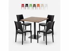 Ensemble table 90x90cm horeca et 4 chaises empilables