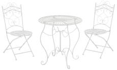 Ensemble table et chaises de jardin en métal Blanc