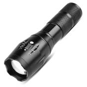 Ensoleille - Lampe de poche éblouissante à cinq vitesses zoom télescopique lampe de poche rechargeable en alliage d'aluminium