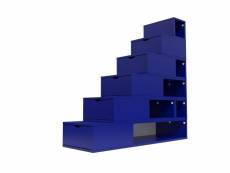 Escalier cube de rangement hauteur 150cm bleu foncé