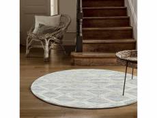 Esmiya - tapis berbère rond à relief - crème 160 x 160 cm PISA1601604703GREY