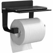 Fortuneville - Porte Papier Toilette Aluminium Support Papier Toilette Antirouille Derouleur Papier wc Mural sans Percage Porte Rouleau Papier wc
