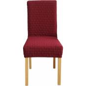 Groofoo - Housses de chaises tricotées,Housse de Chaise Jacquard pour la Maison,Le Restaurant,Les banquets et Les chaises à Haut Dossier (rouge,1 pcs)