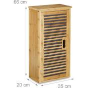 Helloshop26 - Armoire de salle de bain étagère en bois de bambou 66 x 35 cm - Marron