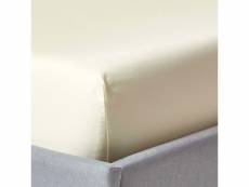 Homescapes drap-housse uni 150 x 200 cm 100 % coton égyptien 1000 fils coloris crème BL1192C