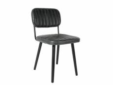 Jeka - chaise de table aspect cuir noir