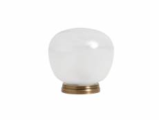 Lampe de table sphère verre blanc laiton adelina 7652