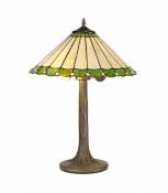 Lampe de table Tiffany Calais 2 Ampoules Vert